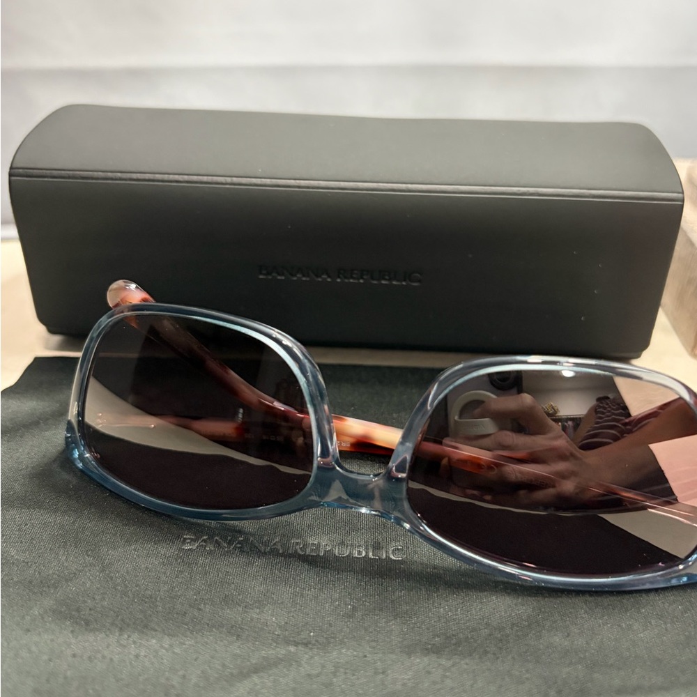 Banana Republic Translucent Blue Polarized Sunglasses